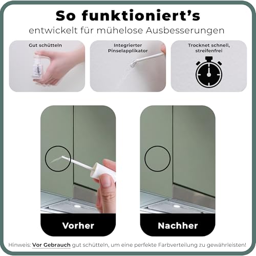 spot. Ausbesserungsfarbe, mattes Finish, für Schränke, Wände, Fenster, Türen und Möbel, 3-Farben-Set passend zu 90% der Oberflächen, Grün… – Ansicht 6