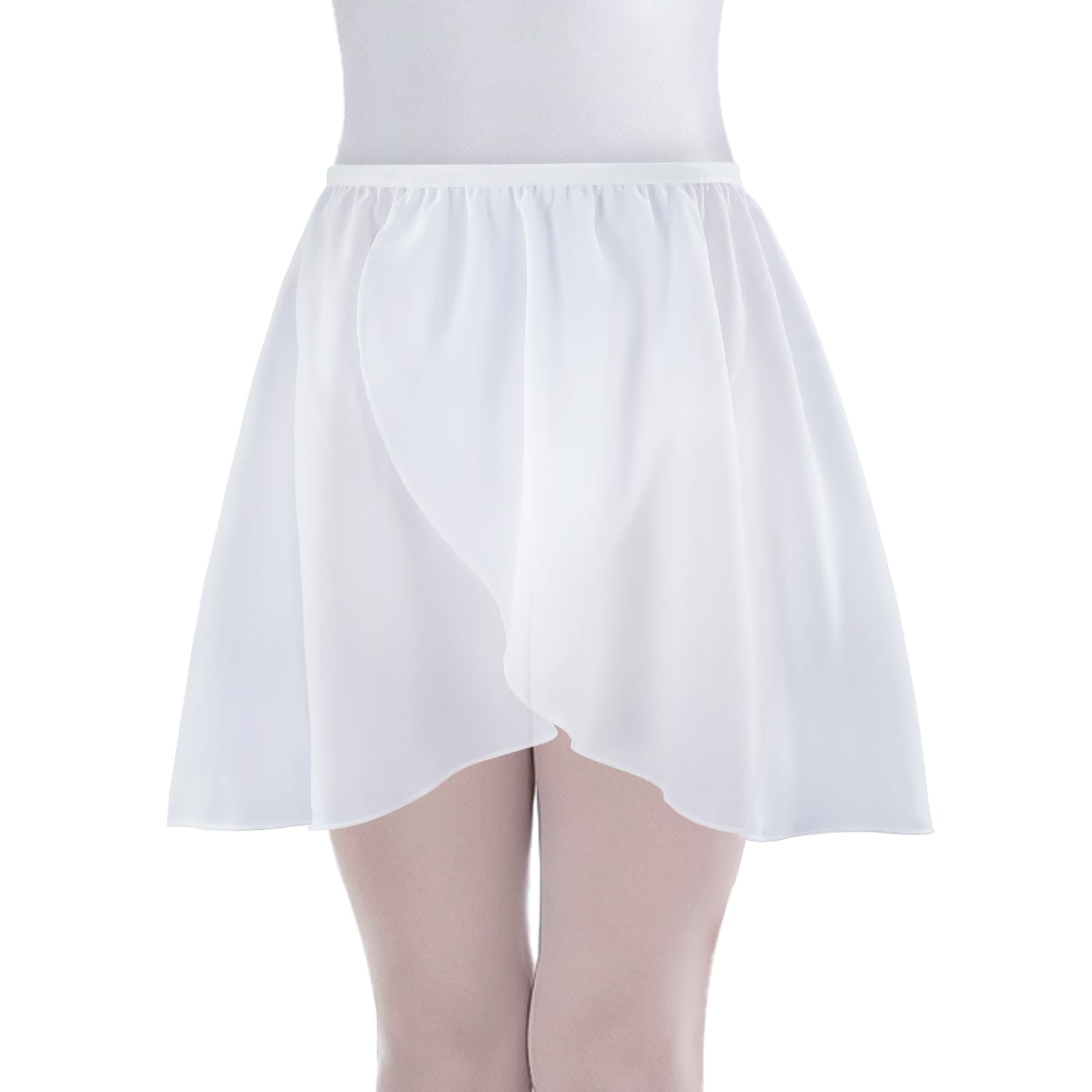 DiULi Falda de Danza Ballet para Niña, Falda Corta Gasa de Baile, Faldas Cruzada de Ballet, Faldas de Bailarina Niñas con Cintura Elástica para Patinaje Artístico, Gimnasia y Latino