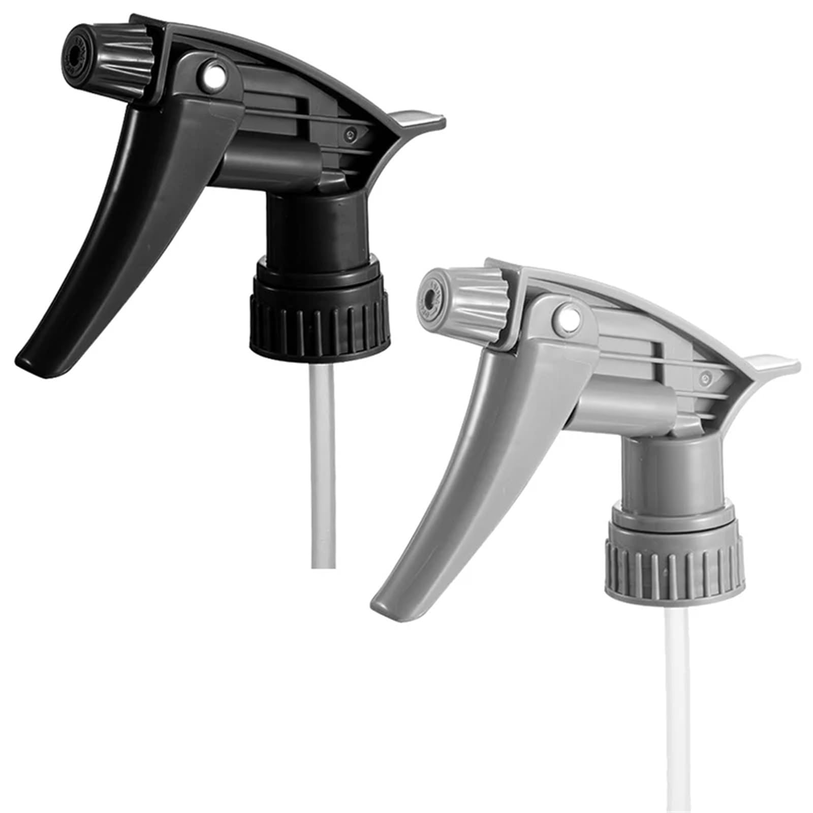 LCANALLYMS Spray bottle nozzle, 10pcs Adjustable Trigger Sprayer Heavy Duty Head Acid And Alkali For Auto Detailing Car Cleaning Home Garden(Black+Gray)