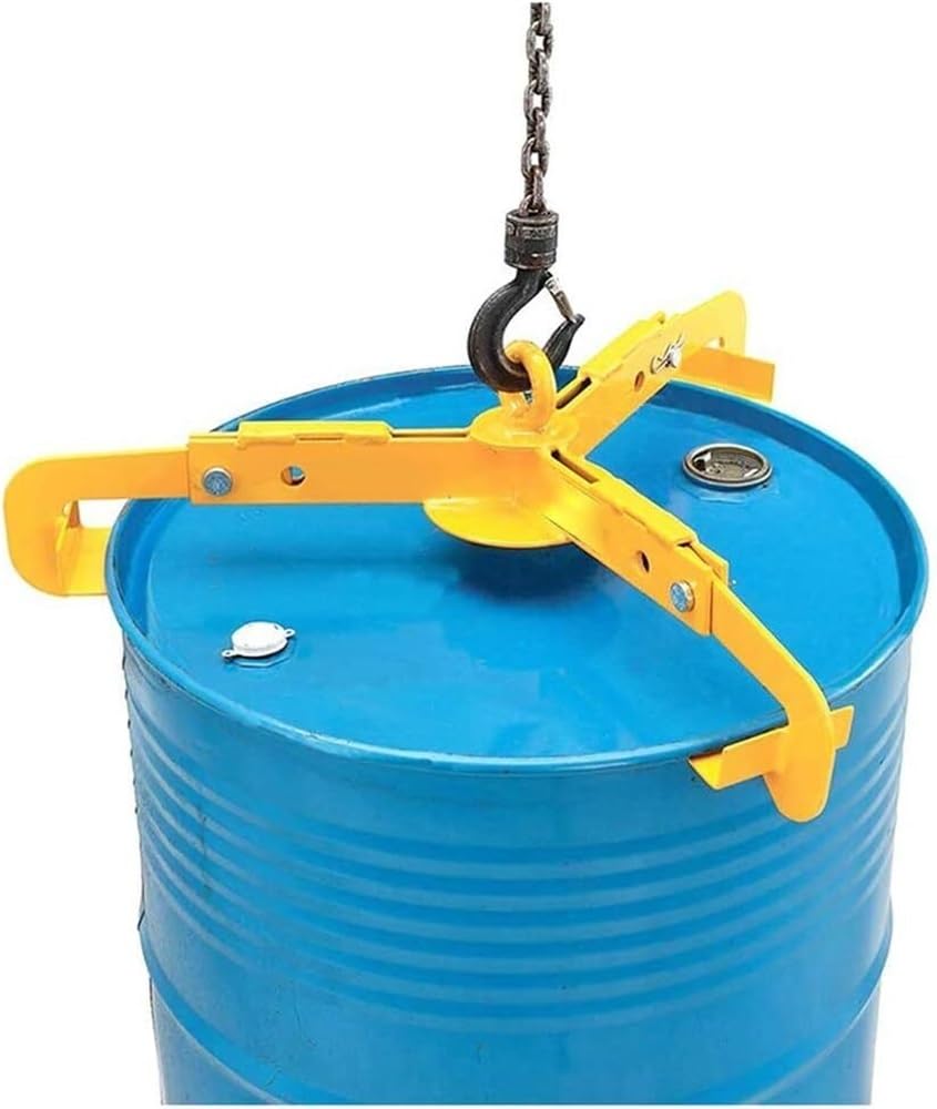 Pallet Puller Clamp?Roughneck Lifting Tongs?Vertical Drum Clamp Barrel Lift Drum Lifterfor 1000 lb 30-55 Gallon Barrel?Pallet Grabber Hook Puller Tool for Forklift Chain
