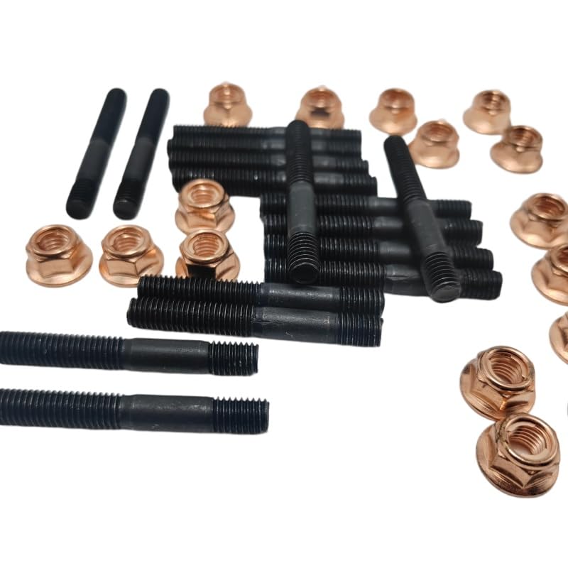 2PCS 8 Kits A1201420072 Exhaust Manifold Hex Nuts, M8 x 1.25 Self-Locking Flange Nut Replacement Kit Compatible with Volkswagen, Audi, BMW Cars & Trucks