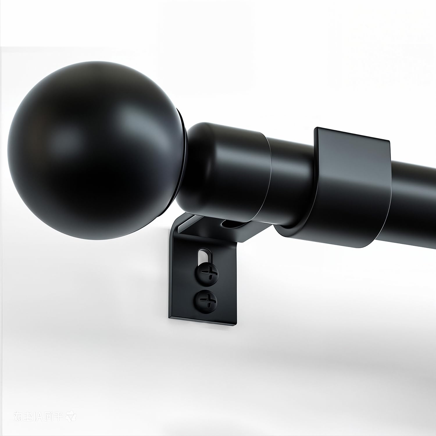 Curtain Poles, Black Curtain Pole for Eyelet Curtains 240 to 280 cm, Adjustable Long Curtain Rod Extendable with Bracket for Door, Bedroom, Dining Room, Living Room