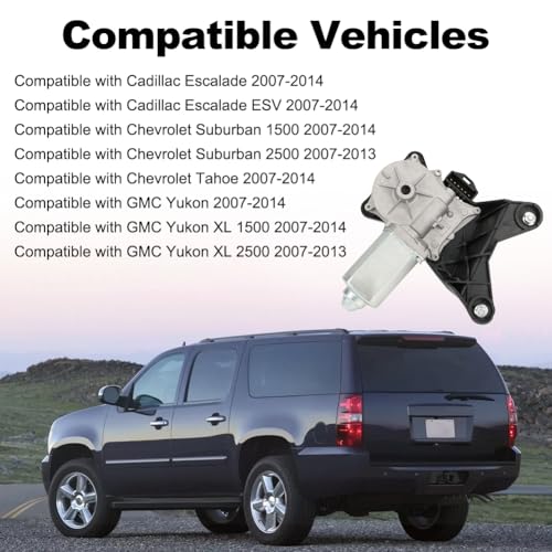 Image of Rear Windshield Wiper Motor Compatible with Cadillac Escalade ESV