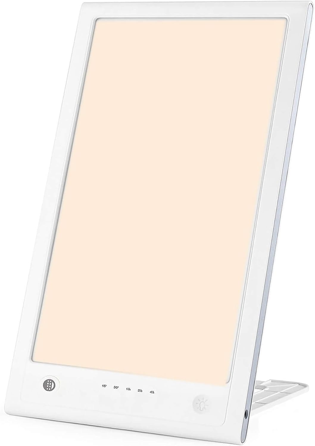 Light Therapy Lamp 12,000 Lux, UV Free Therapy Light with 3 Color Temperatures, 40 Levels Adjustable Brightness, 5 Timer Function for Home/Office Use