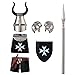 Medieval Weapons Pack for Custom Mini Knight Figures Ancient Kingdom Military Soldier Castle Armory Building Block Set Compatible with Major Brand,Includes heavy armor accessories and warhorses