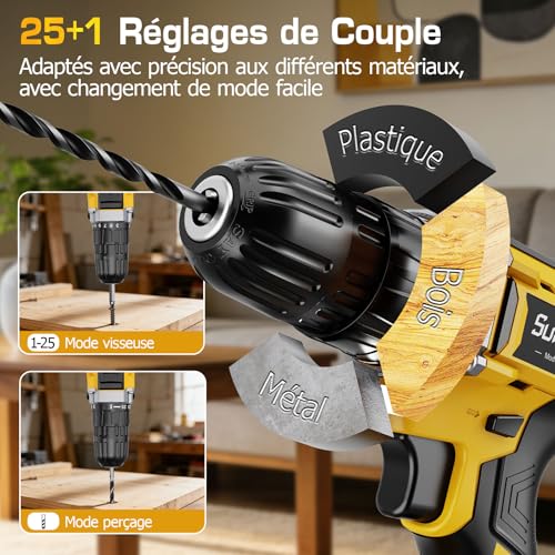 Visseuse devisseuse sans fil 21V 45Nm perceuse visseuse electrique - 3