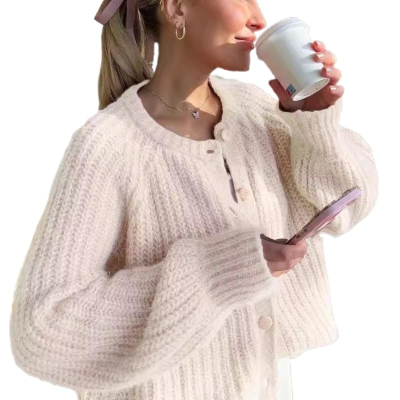 Women Trendy Casual Open Front Long Sleeve Chunky Knit Cardigans Sweaters Coquette Y2K Cute Outerwear Aesthetic Jacket