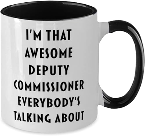 Miniatura 2 de Taza de café negra con texto en inglés "I'm that Awesome Subcomissioner", divertida, barata, inapropiada, para, negro de dos tonos