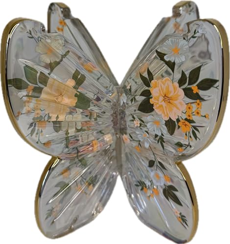 Bath and Body Works Glass Butterfly Pedestal 3-Wick Candle Holder