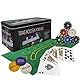 powerking Pokerset für Texas Holdem, Blackjack 200 Chips Pokerset mit Tischdecke Spiel für Familie Freunde Party (Poker Set)