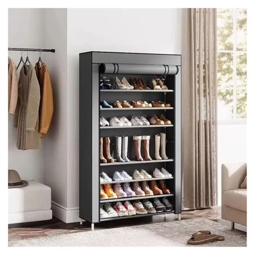 Étagère à chaussures 10 étages solution de rangement élégante gris - 3
