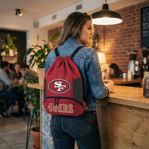 Image of NFL San Francisco 49ers Cinch Bag - Standard Logo Drawstring Backpack