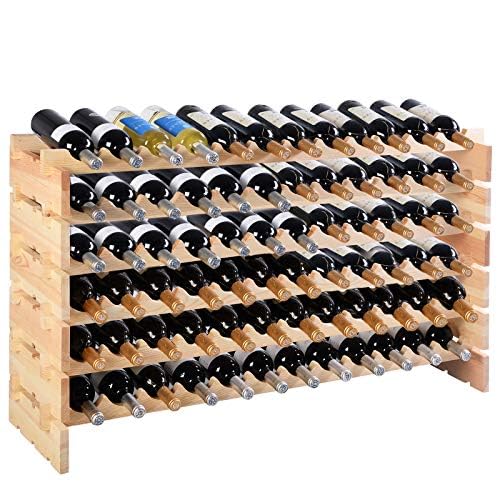 FANTASK Étagère à vin en Bois empilable avec 6 Niveaux pour 72 Bouteilles, étagère à Bouteilles