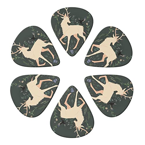 FUCVNPZ Lot de 6 médiators en celluloïd, motif oiseau et cerf, pour guitares acoustiques, électriques, basses ou ukulélé - Les Beatles, Paul McCartney, John Lennon, RIngo Starr, George Harrison FUCVNPZ Lot de 6 médiators en celluloïd, motif oiseau et cerf, pour guitares acoustiques, électriques, basses ou ukulélé – Image 3