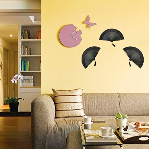 Metable Black Silk Folded Hand Fan Bamboo Handheld Folding Fan With Gift Boxed Oriental Handmade For Diy Wall Decoration Wedding Party Favor Women Man Dancing Show Prop #TOP3