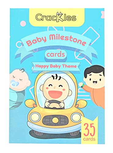 Image of Crackles Funny Theme Baby Milestone Cards Recording 0-12 Months Along with Funny Event Cards -Pack of 35 Cards, Multicolor