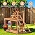 Phonjoroo Chicken Coop, Chicken Perches with Swing Toy & Ladder & Platforms & Food Storage, Poultry Coop Cage Accessory Toy Outdoor for Entertainment Backyard Farm