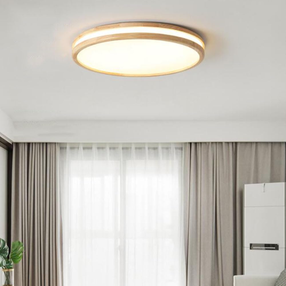 Wpuszczana Nowoczesna Drewniana Lampa Sufitowa LED Lampa Sufitowa O Zimnej Bieli 6000 K Energooszczędna Lampa Panelowa Dekoracyjna Do Wnętrz Okrągła Oprawa Oświetleniowa Do Montażu Wpuszczanego KNBVFH