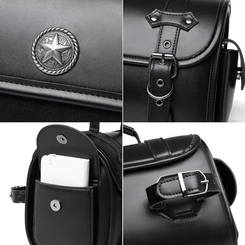 Alforja para motocicleta DFRDGFAG para Triumph Thunderbird LT 2014-2019, maletas laterales de cuero PU impermeables con correas de liberación rápida miniatura 6
