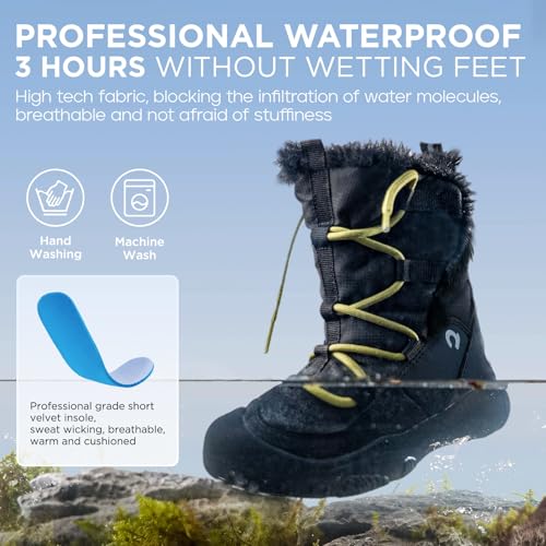 Boys Girls Snow Boots Waterproof Outdoor Sport Warm Cozy Anti-Slip Lightweight Winter Shoes for Toddler/Little/Big Kid4