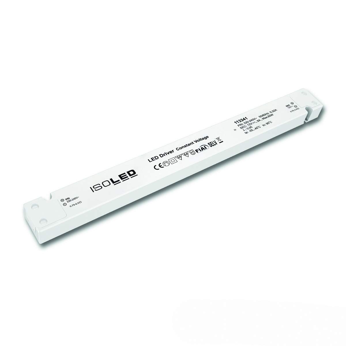 LED Trafo 12V/DC, 0-60W, slim, SELV