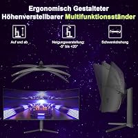 Amzfast 49 Zoll Curved Monitor 120Hz, DQHD(5120x1440), 32:9 Ultrawide PC Bildschirm, Eyes-Care, 1MS MPRT, 1500R, Adaptive Sync, sRGB 120%, HDMI 2.0 * 2/DP 1.4 * 2, VESA 75x75, PBP/Pip, AZMG49C7U – Ansicht 8