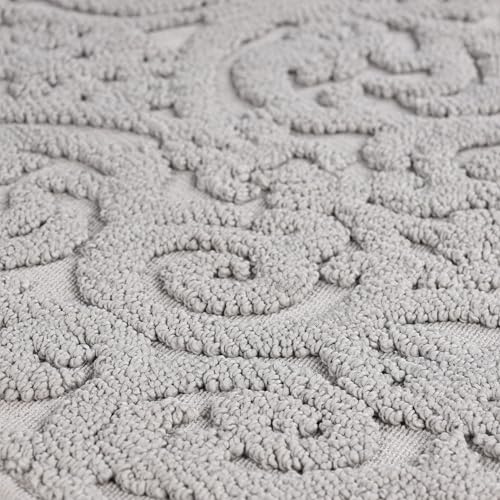 Tapis de bain petit modèle antidérapant jacquard gris clair pour sol de cuisine