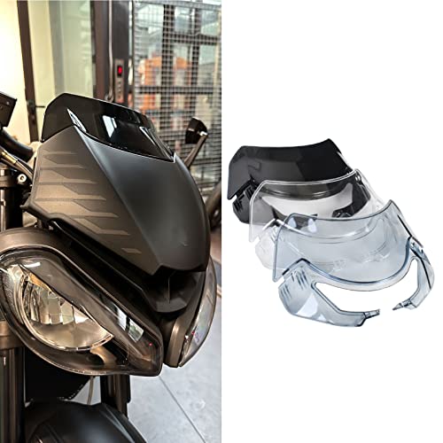 Midimttop Double Bubble WindScreen Deflettori del vento Parabrezza Schermo Flusso d'aria adatto per Triu-mph Street Triple RS765 R765 RS 765 R 765 Accessori 2020 2021 2022 (Fumo chiaro)