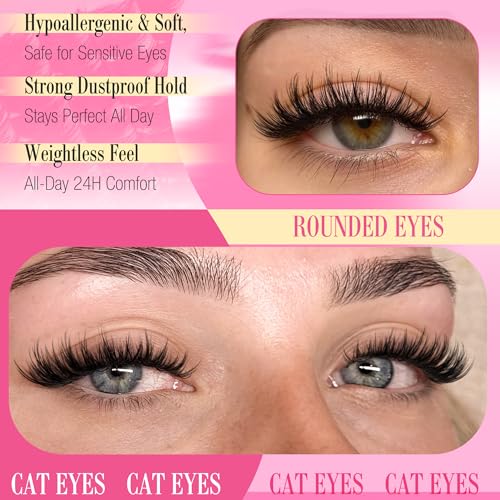 Image of Manga Lash Clusters Kit Natural Anime Lashes Eyelash Extensions Eye Lashes Natural Looking with Lash Brush DIY Lash Extension Kit Eyelashes Natural Look Individual Lashes Kit For Beginners (No Glue)