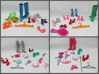 Fat-catz-copy-catz Set of 9 Dolls Items: shoes boots & accessories: hangers, mirror, comb, etc