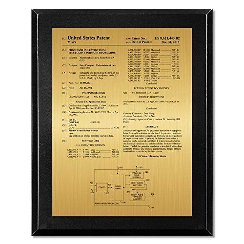 Patent Plaque - Value Black Gloss Wood Finish Award 9