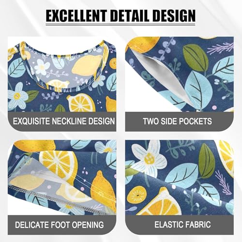 Lemon Fruit Summer Pajama Set Pajamas Sleepwear Nightwear Loungewear Clothes Set B04026804