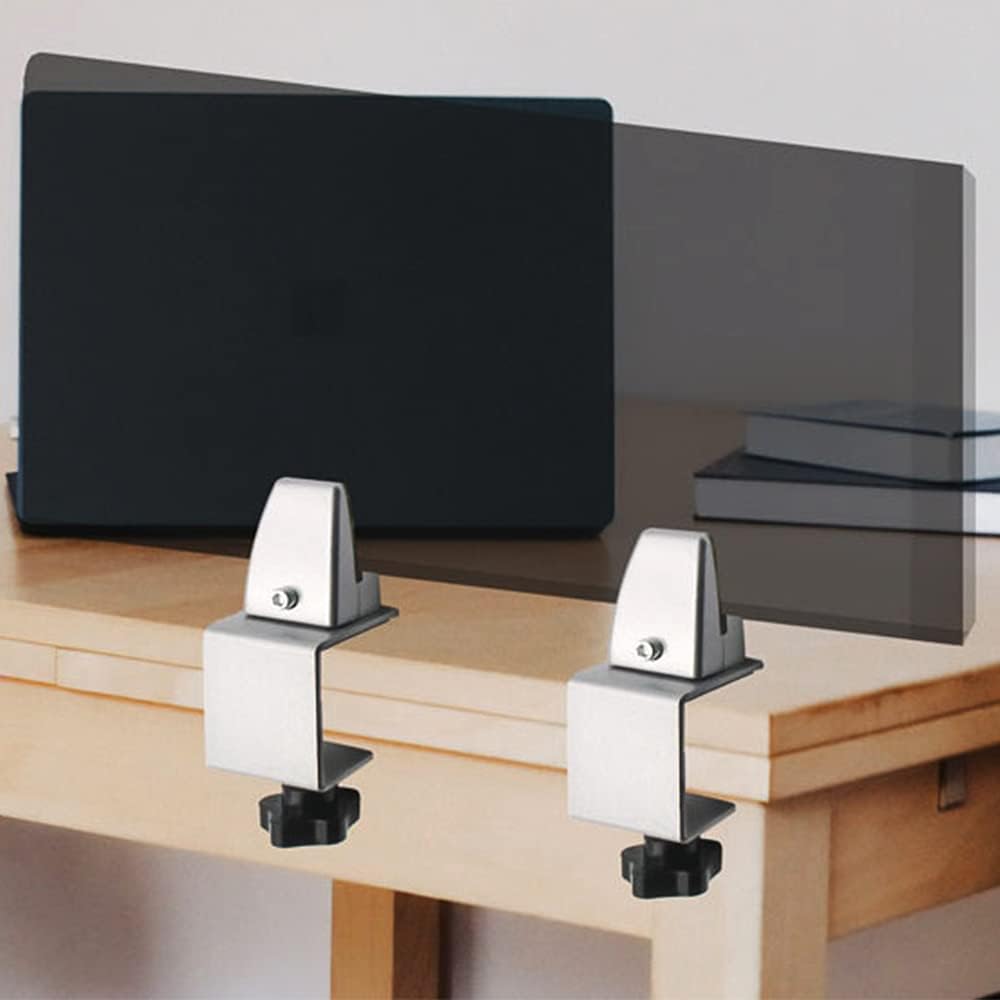 Screen Partition Clip, 2 Pcs Sneeze Guard Clamp Stand, Clamp Holder for