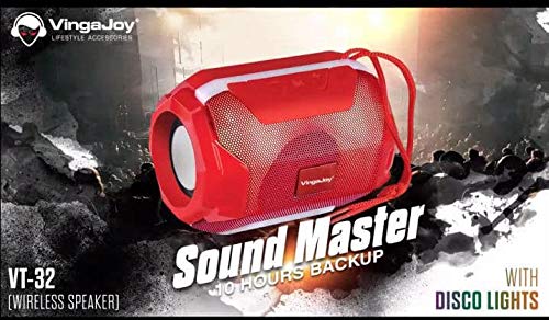 Shopper's Den Vingajoy VT-32 Portable Wireless Bluetooth Speaker with USB and TF Card Support Color