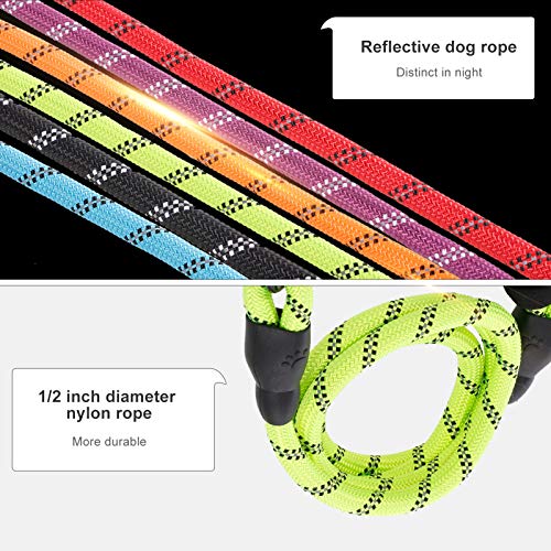 DECDEAL Corda refletiva para cães coleira com alça acolchoada 150 cm para cães pequenos e médios