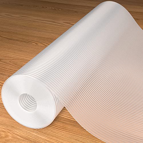 Shelf Liners Non-Adhesive Cabinet Liners Clear Easy to Cut Drawer Liners Non-Slip Washable EVA Drawer Shelf Liners 17.5 Inches x 20 FT for Kitchen Cabinets, Shelves, Refrigerator,Pantry