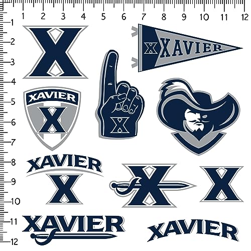 Image of Xavier University 10ct Vinyl Large Deluxe Stickers Variety Pack - Laptop, Water Bottle, Scrapbooking, Tablet, Skateboard, Indoor /Outdoor - Set of 10