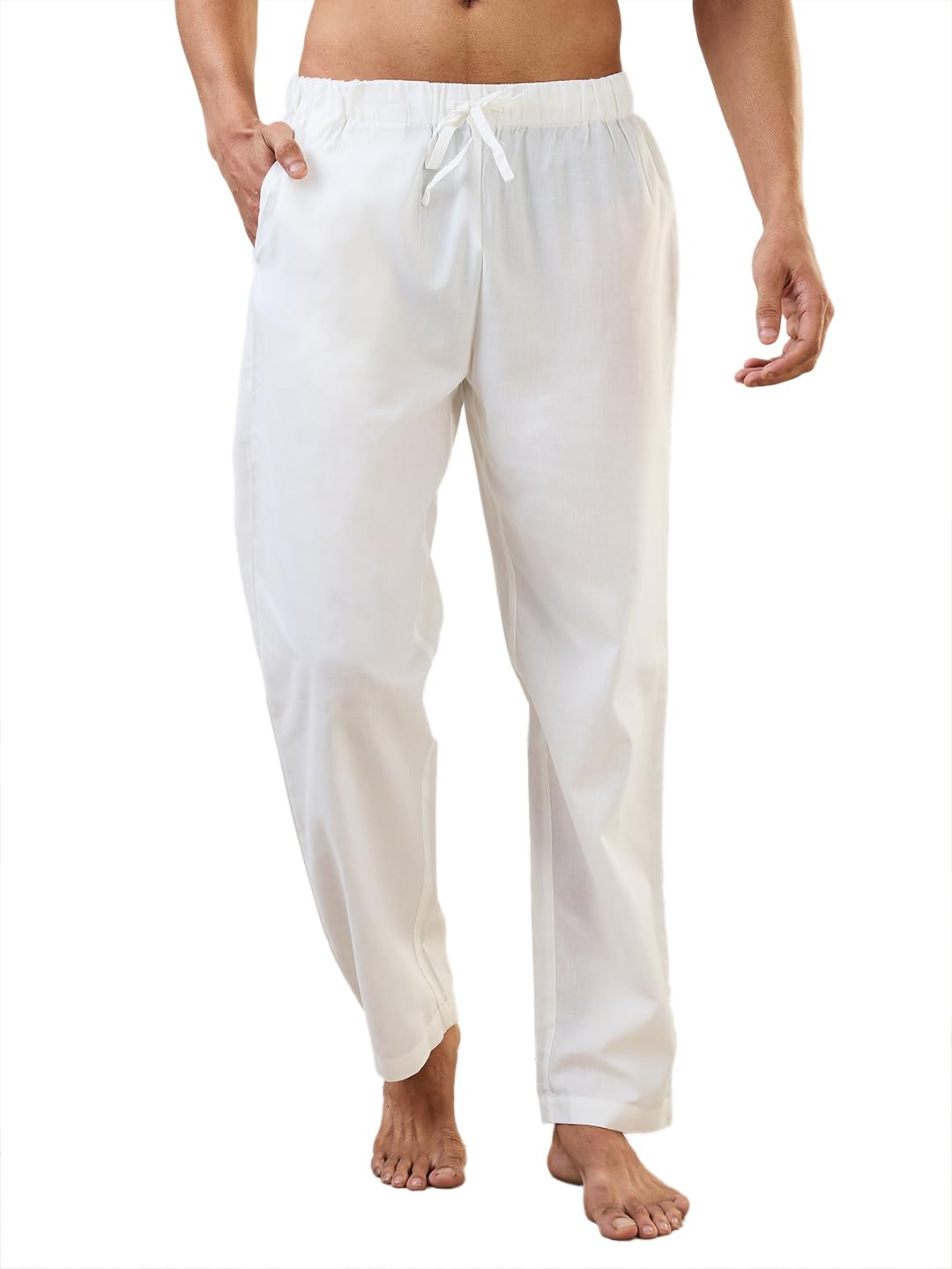 SleepZ Men Comfort Fit Solid Pattern Pure Cotton Pyjama