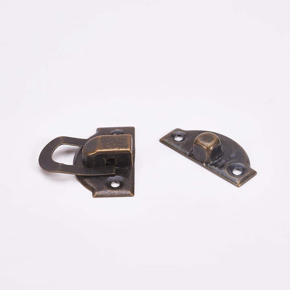 Yinpecly Toggle Catch Lock 1.14'' x 1.02'' (LxW) Retro Decorative Hasp for Suitcase Chest Trunk Latch Clasp, Bronze 10pcs 1