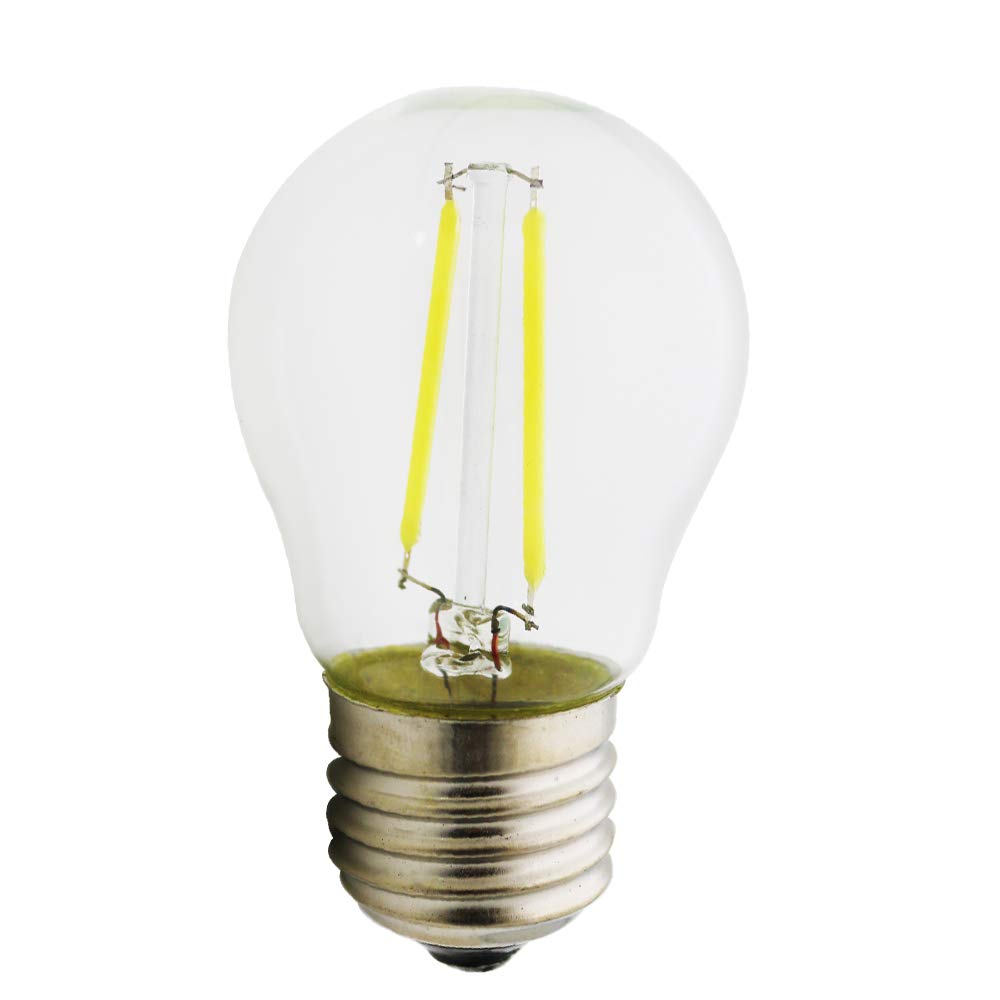 Chao Zan Cool White 2W G45 Globe Led Filament Light Bulb 6000K Edison Screw E27 Cap Led Antique Clear Glass Bulb, 25W Incandescent Lamps Equivalent
