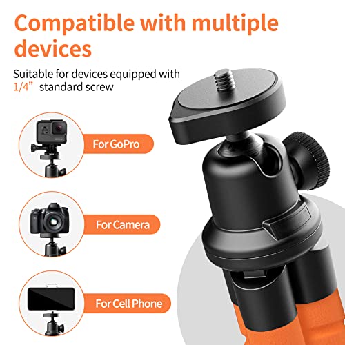 Aureday Phone Tripod, Flexible Tripod For Iphone And Android Cell Phone, Portable Small Tripod With Wireless Remote And Clip For Video Recording/Vlogging/Selfie thumb #3