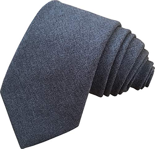 Great British Tie Club Men's Plain Matt Standard Length Business Formal Neck Ties (Grey)