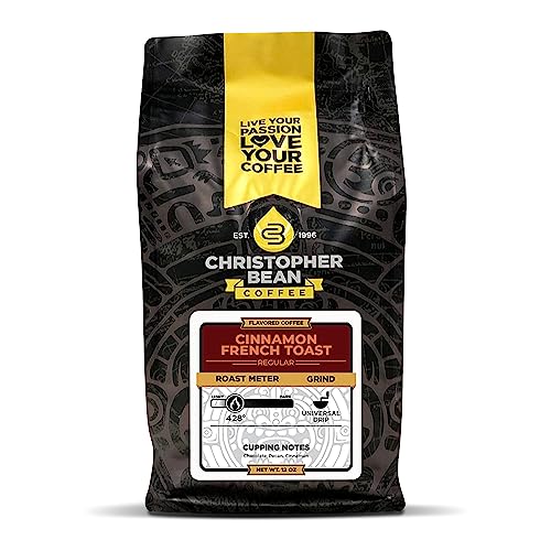 Christopher Bean Coffee - Apple Cinnamon French Toast Flavored Coffee, (Regular Ground) 100% Arabica, No Sugar, No Fats, Made With Non-Gmo Flavorings, 12-Ounce Bag Of Regular Ground Coffee #TOP19