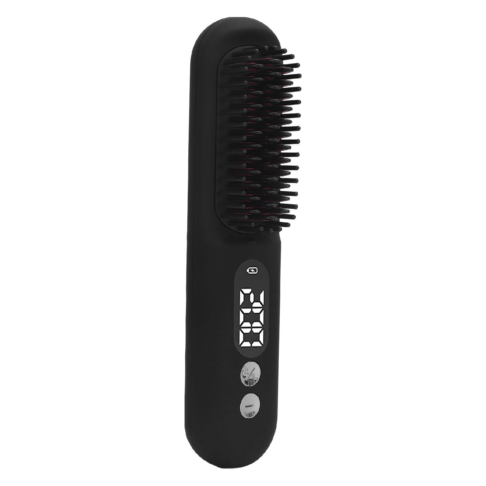 Spazzola per Lisciare i Capelli, Schermo LED Riscaldato Pettine per Lisciare i Capelli per Uso Domestico (BLACK)