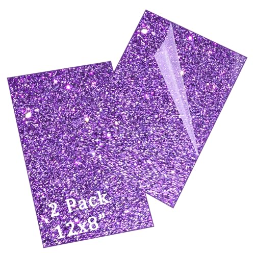 Image of Glitter Acrylic Sheets, Purple, 12 inchx8 inch, 2 Pack | 1 /8 in Thick, Cast Sparkly, For Laser Cutting, Engraving, Invitation Blanks