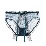 Dentelle Sexy Femmes Culottes Mignon Mémoires Transparent Slip Bowknot Lingerie Tentation D'Été Femme Évider sous-Vêtements L Bleu
