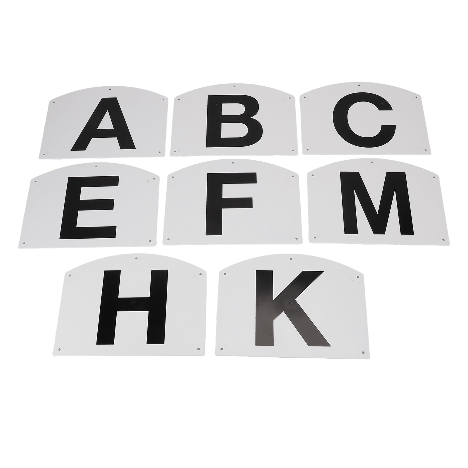 Hamwesh Dressage Letters, 8 Pcs Plastic Wall Mount Dressage Markers for Training Arenas, Pre Drilled Holes and Weather Resistant Design with Included A, B, C, E, H, K, F, M Letters for
