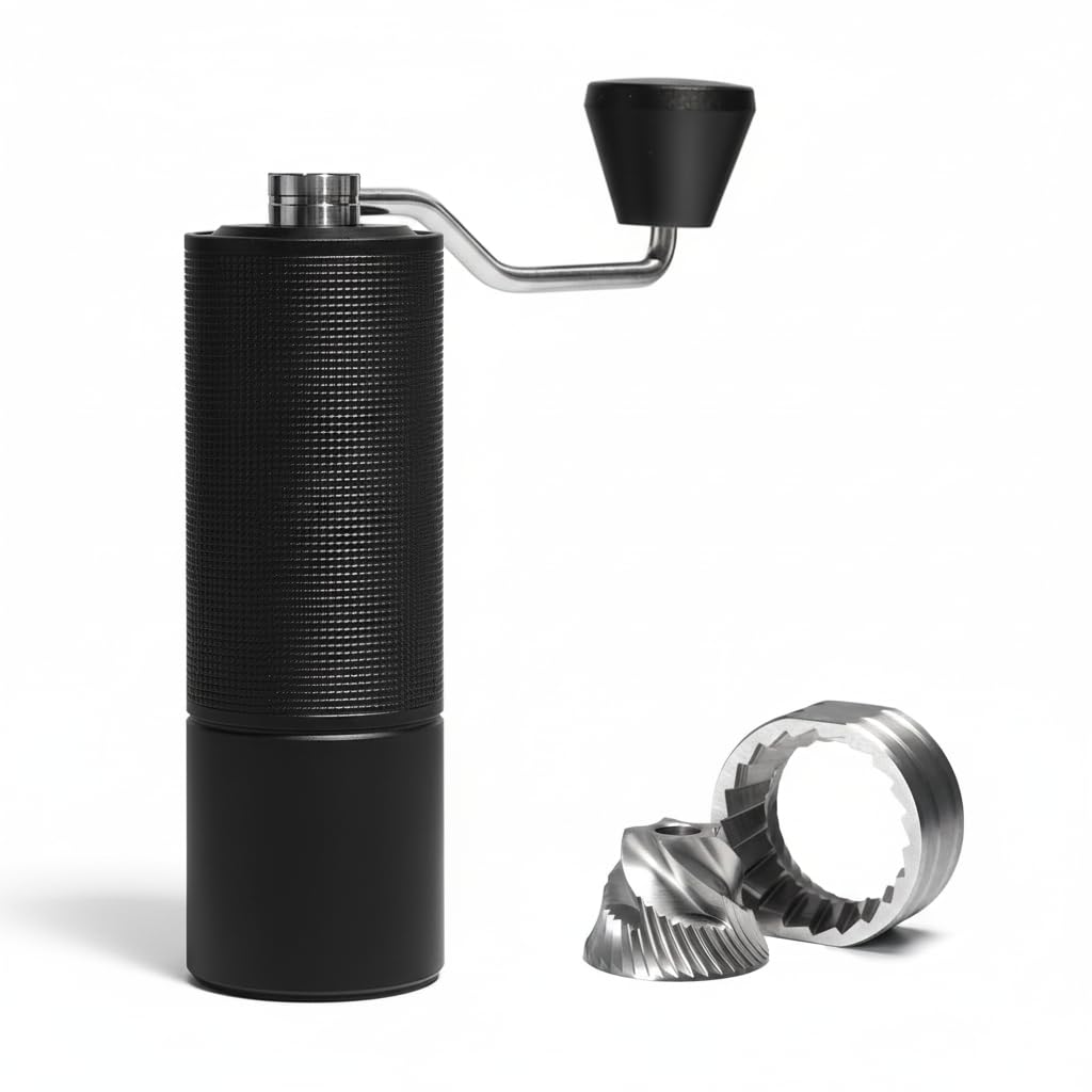 Drumstone (𝟏𝟓 𝐘𝐞𝐚𝐫𝐬 𝐰𝐚𝐫𝐫𝐚𝐧𝐭𝐲) Portable Manual Coffee Grinder – Hand Crank Burr Grinder with Adjustable Grind, Fresh Coffee Anywhere