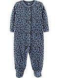 Carters Infant Girls Blue Leopard Print Sleeper Footie Pajamas Sleep & Play 3m