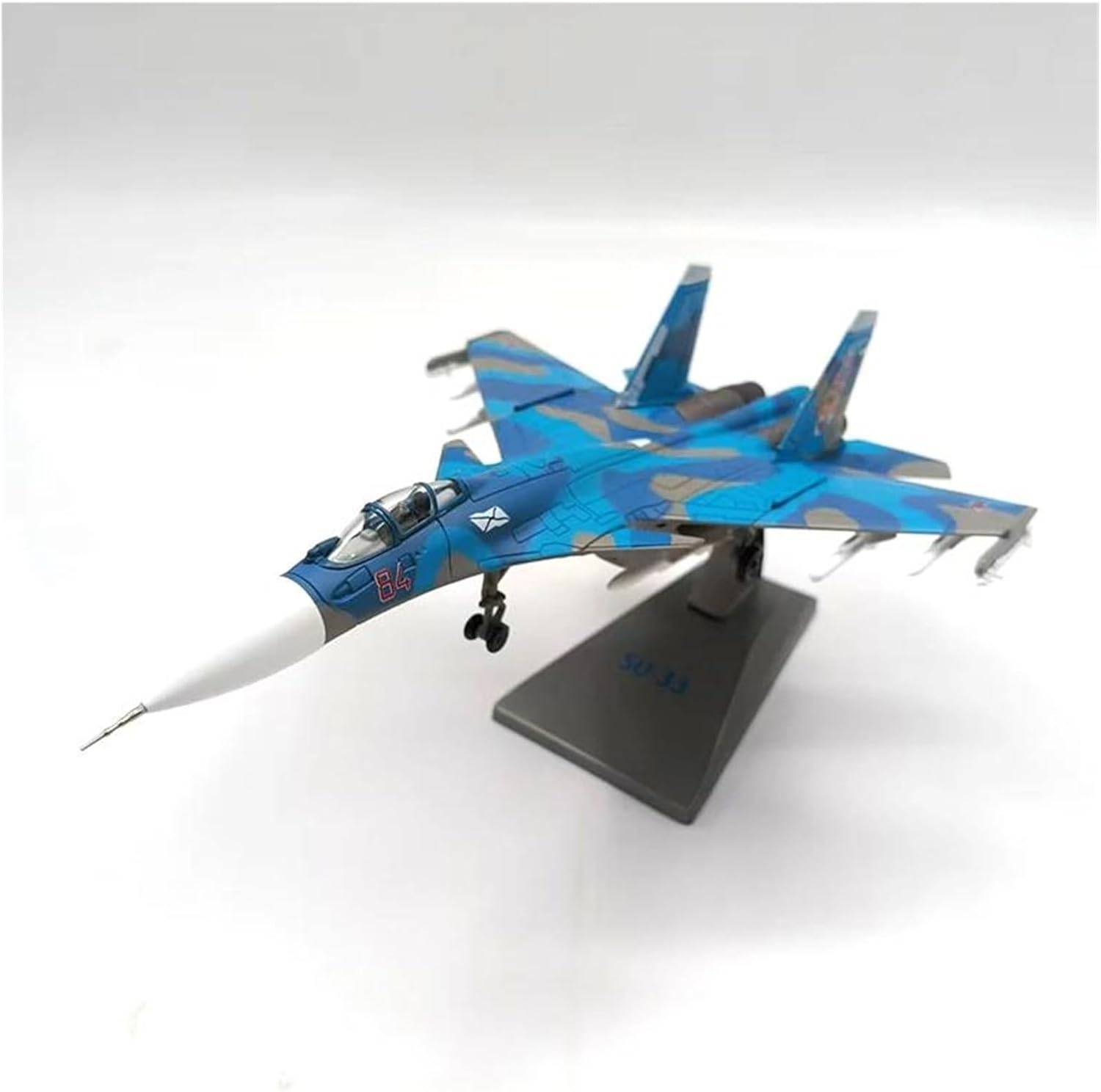 1:100 for Russian SU-33 Fighter Alloy Aircraft Alloy Blue Plane Model Hobby Desktop Display Scale Metal Airplane